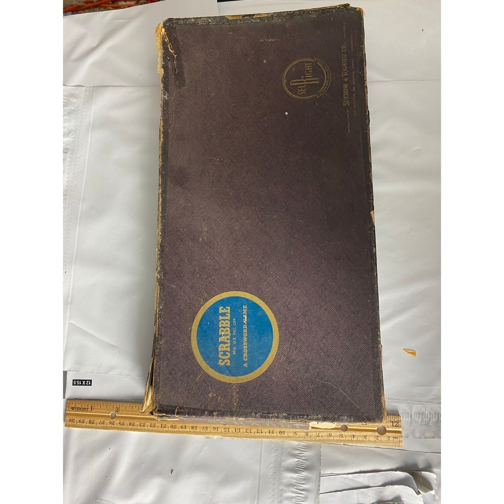 Vintage Scrabble Board Game‎ Selchow & Righter Maroon Box Crossword Game USA